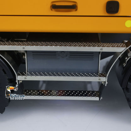 Flash Sale 1/14 Metal RC Hydraulic Wheeled Excavator LR914 4*4 8ways Valve RTR Digger Toy Axle Lock Flysky PL18EV Lite Light Sound Mudguard Manual Quick Release Tail hook