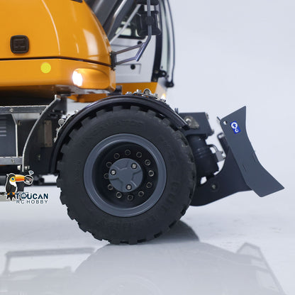 CUT Model LR914 1/14 Metal RC Hydraulic Wheel Excavator RTR 8-Way Valve Axle Differential Lock Hobbywing Fusion Brushless Motor & ESC Quick Coupler Light Sound Tail Hook