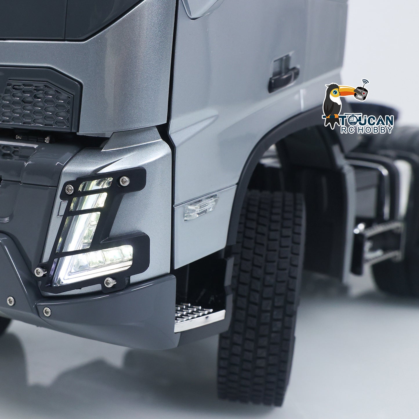 Double E 1/14 6X4 Remote Control Tractor Truck FMX RC Model Vehicle 2Speed Metal Gearbox Chassis Rail Openable Door HotRC Radio