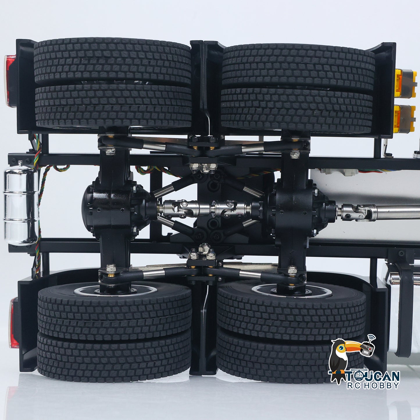 Double E 1/14 6X4 Remote Control Tractor Truck FMX RC Model Vehicle 2Speed Metal Gearbox Chassis Rail Openable Door HotRC Radio