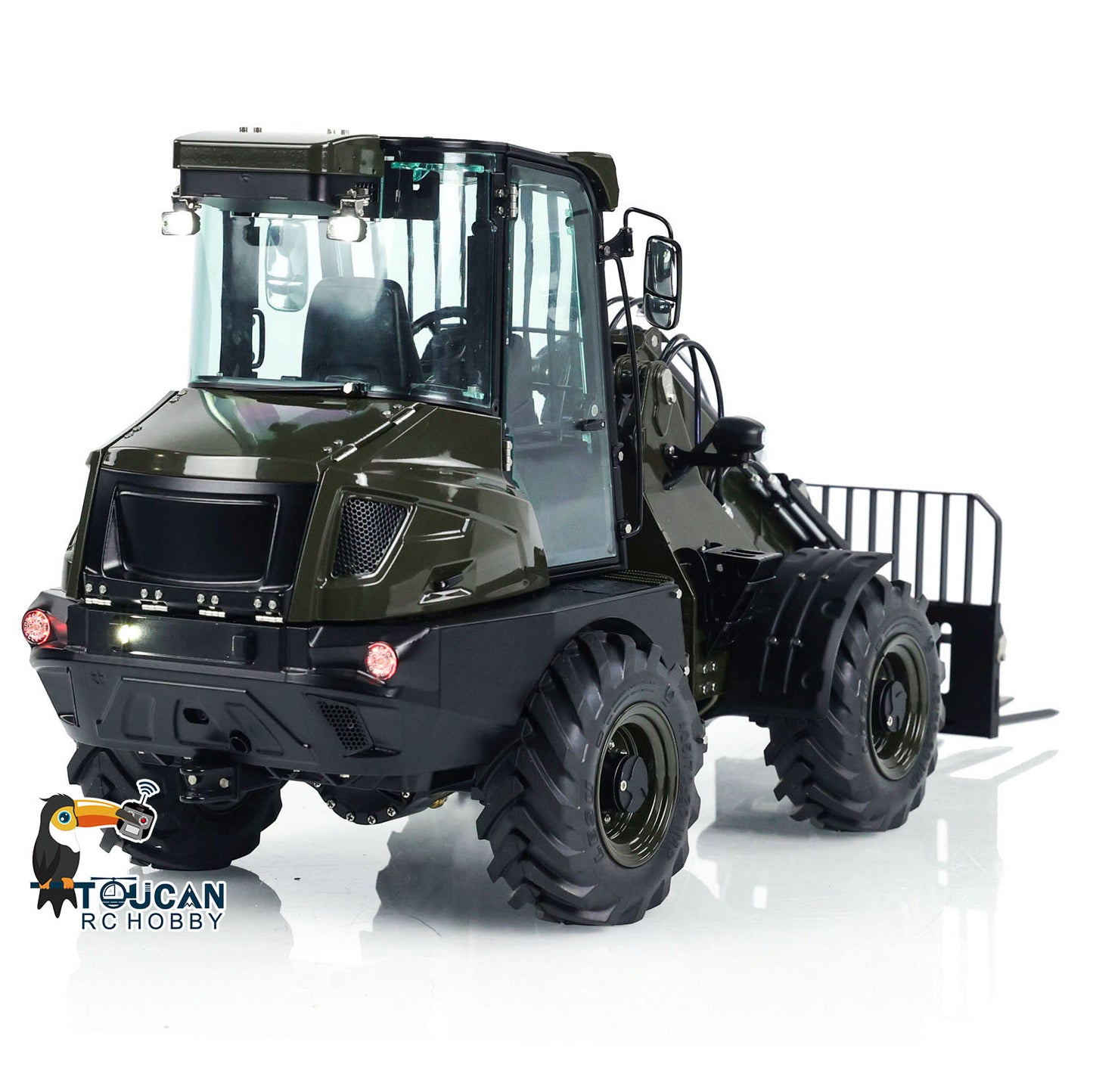 LESU AOUE AT1050 1/14 Metal 4X4 RC Hydraulic Telescopic Arm Loader FlySky I6S Radio Controller Fork Bucket Sound Light System