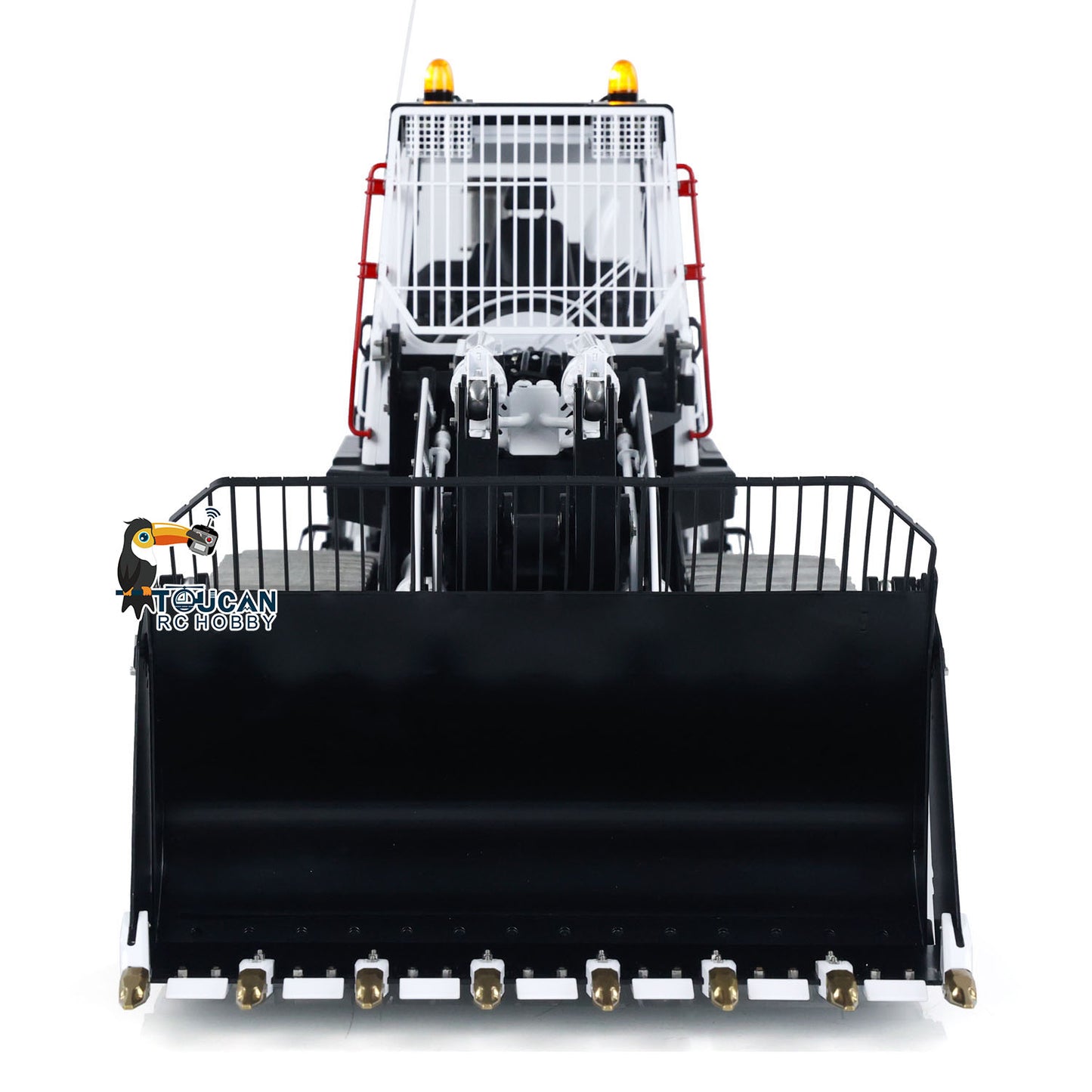 LESU 973K 1/14 Metal RC Tracked Loader Dual Hydraulic Cylinders Openable Bucket Rear Plow High-Torque Drive Wheels Light & Sound System