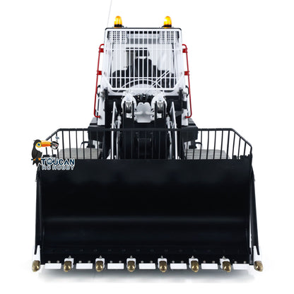 LESU 973K 1/14 Metal RC Tracked Loader Dual Hydraulic Cylinders Openable Bucket Rear Plow High-Torque Drive Wheels Light & Sound System