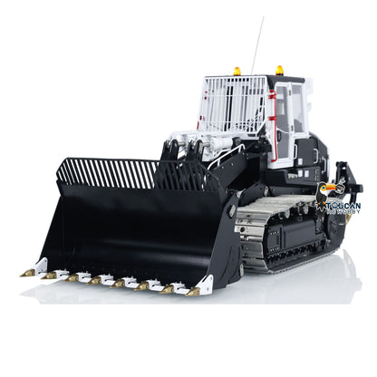 LESU 973K 1/14 Metal RC Tracked Loader Dual Hydraulic Cylinders Openable Bucket Rear Plow High-Torque Drive Wheels Light & Sound System