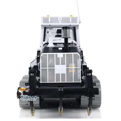 LESU 973K 1/14 Metal RC Tracked Loader Dual Hydraulic Cylinders Openable Bucket Rear Plow High-Torque Drive Wheels Light & Sound System