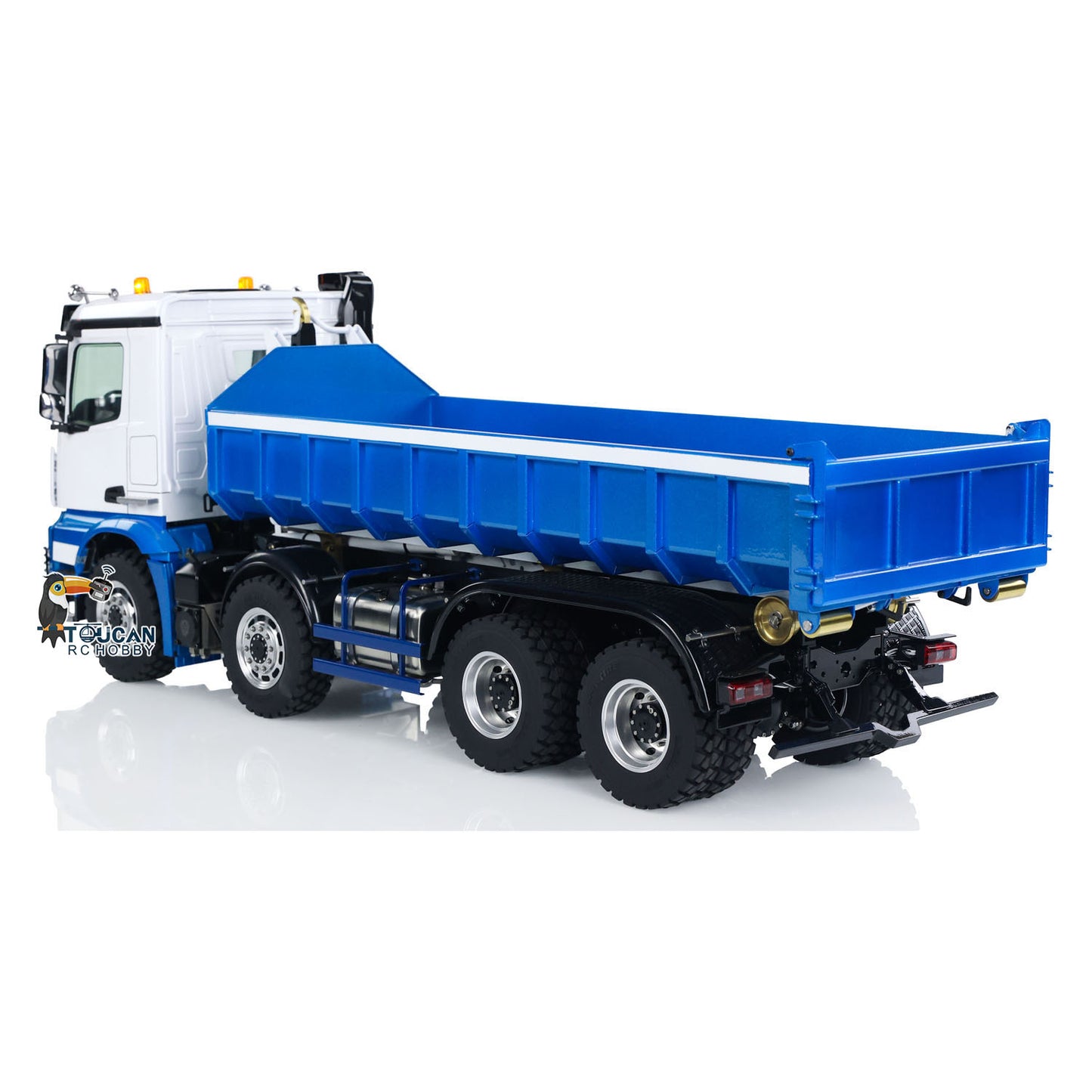 LESU Z0036 1/14 Metal 8x8 Hydraulic RC Roll On Off Dumper 2 Speed Transmission Differential Lock Sound Light System Front Hook