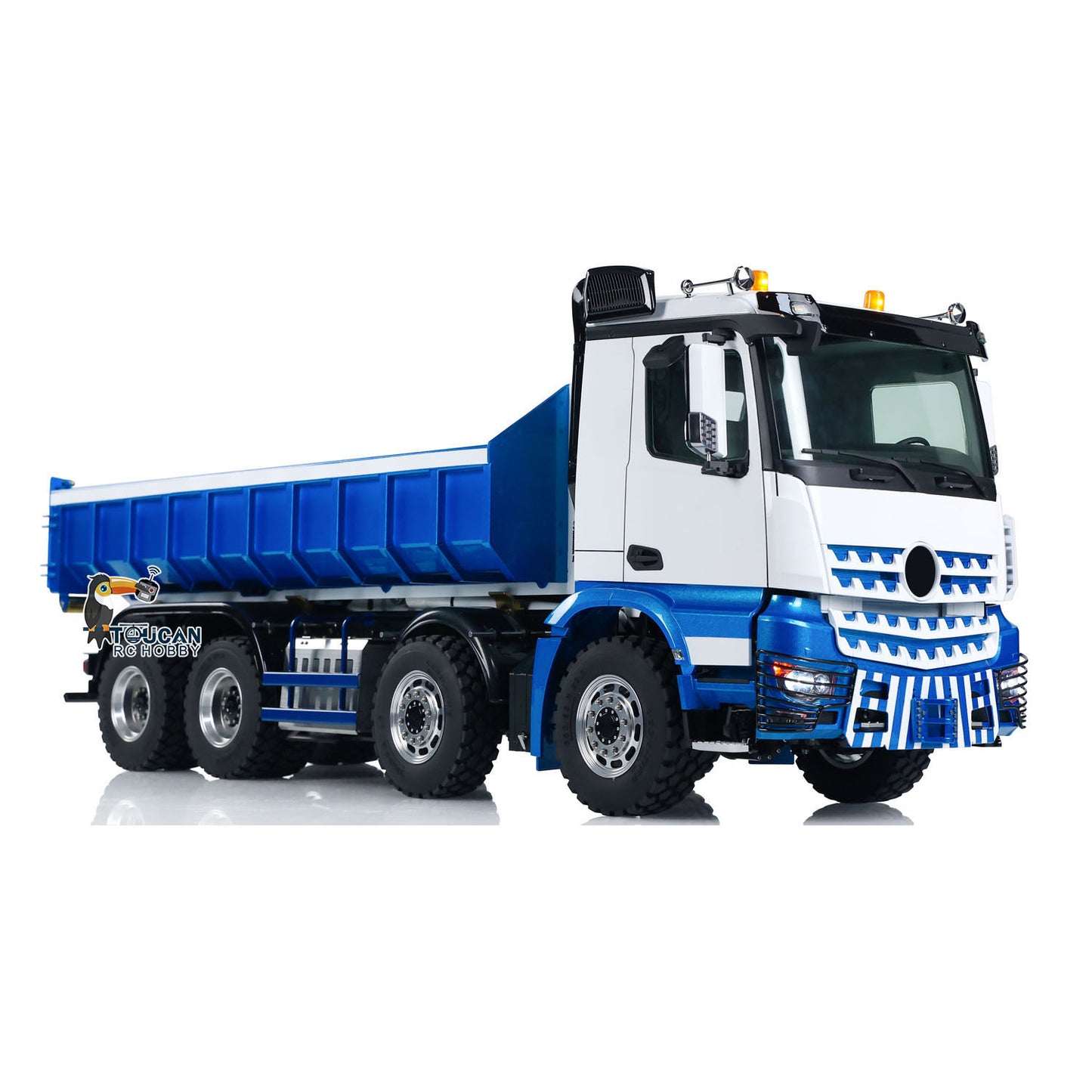 LESU Z0036 1/14 Metal 8x8 Hydraulic RC Roll On Off Dumper 2 Speed Transmission Differential Lock Sound Light System Front Hook