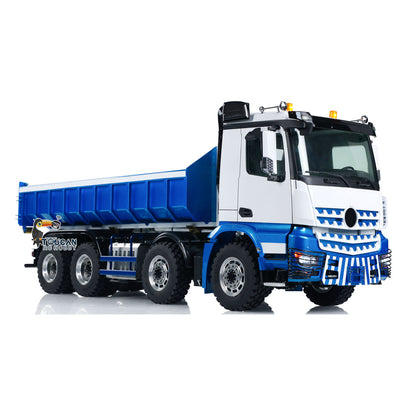 LESU Z0036 1/14 Metal 8x8 Hydraulic RC Roll On Off Dumper 2 Speed Transmission Differential Lock Sound Light System Front Hook