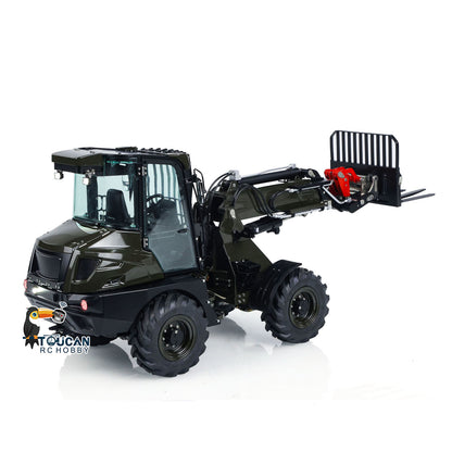 LESU AOUE AT1050 1/14 Metal 4X4 RC Hydraulic Telescopic Arm Loader FlySky I6S Radio Controller Fork Bucket Sound Light System