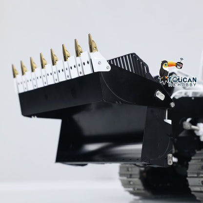 LESU 1:14 RC Hydraulic Tracked Loader AOUE 973K Car Openable Bucket Rear Plow Metal Tracks Sprockets Powerful Good Performance