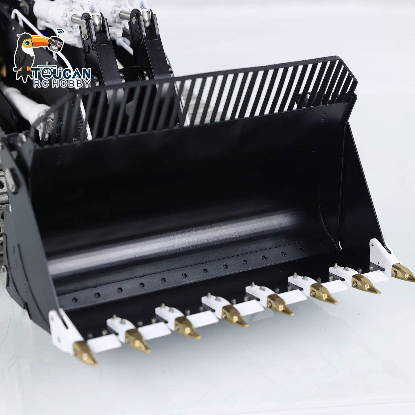 LESU 973K 1/14 Metal RC Tracked Loader Dual Hydraulic Cylinders Openable Bucket Rear Plow High-Torque Drive Wheels Light & Sound System