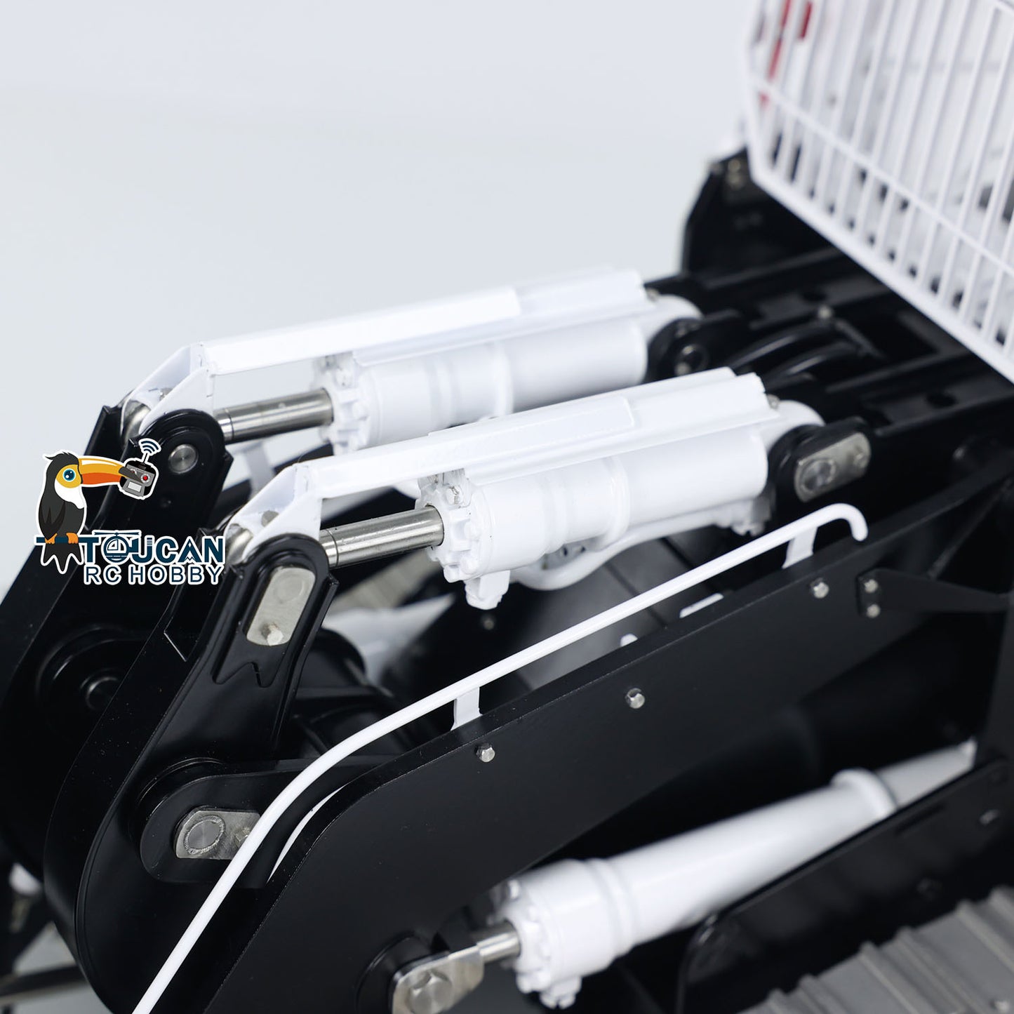 LESU 973K 1/14 Metal RC Tracked Loader Dual Hydraulic Cylinders Openable Bucket Rear Plow High-Torque Drive Wheels Light & Sound System