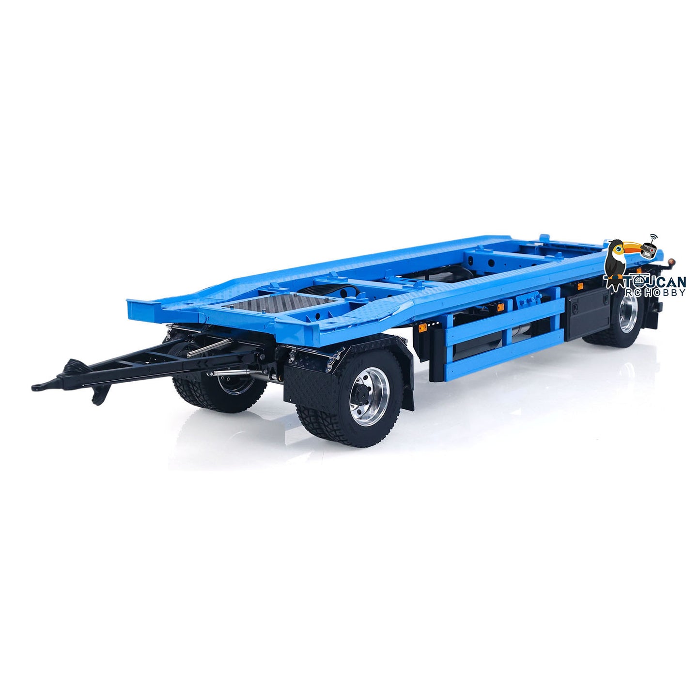 In Stock LESU A0065 Metal RC Trailer Painted Model Light System Front Wheel Steerable for 1/14 Remote Control Hydraulic Full Dump Truck