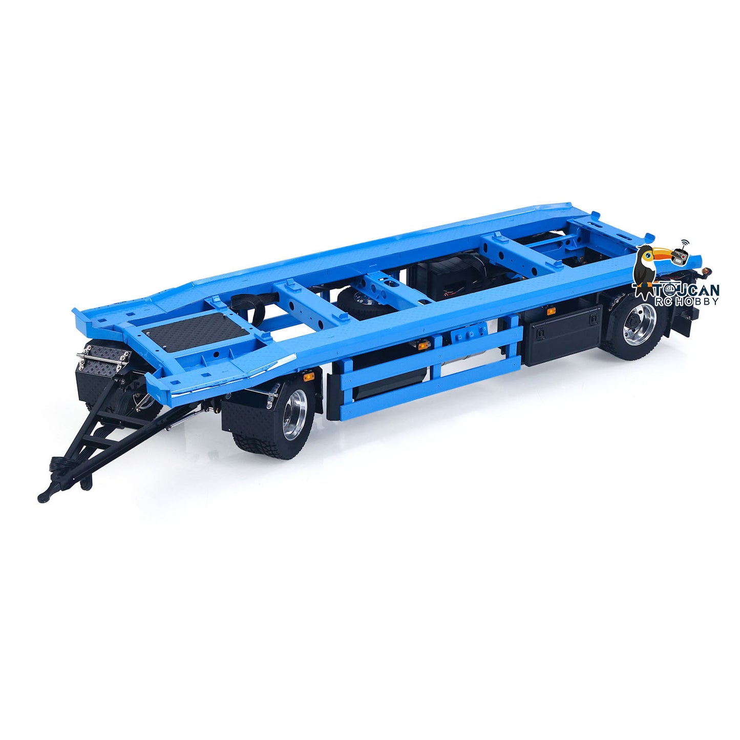 In Stock LESU A0065 Metal RC Trailer Painted Model Light System Front Wheel Steerable for 1/14 Remote Control Hydraulic Full Dump Truck