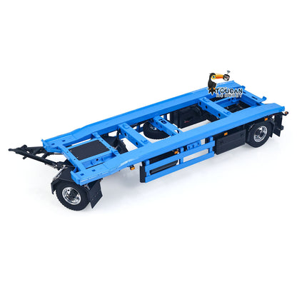 In Stock LESU A0065 Metal RC Trailer Painted Model Light System Front Wheel Steerable for 1/14 Remote Control Hydraulic Full Dump Truck