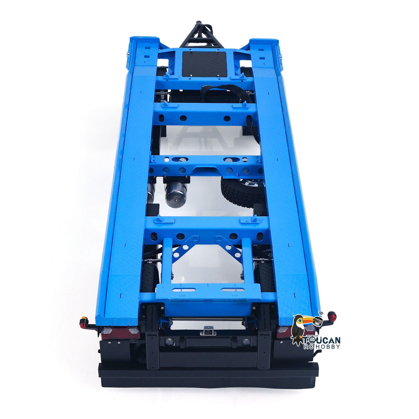 In Stock LESU A0065 Metal RC Trailer Painted Model Light System Front Wheel Steerable for 1/14 Remote Control Hydraulic Full Dump Truck