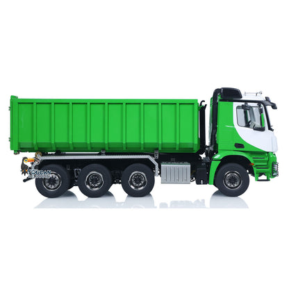1/14 8*8 Metal Hydraulic RC Full Dump Truck Roll On Off Remote Controlled Tipper Car Hobby Model Sound Light Light System
