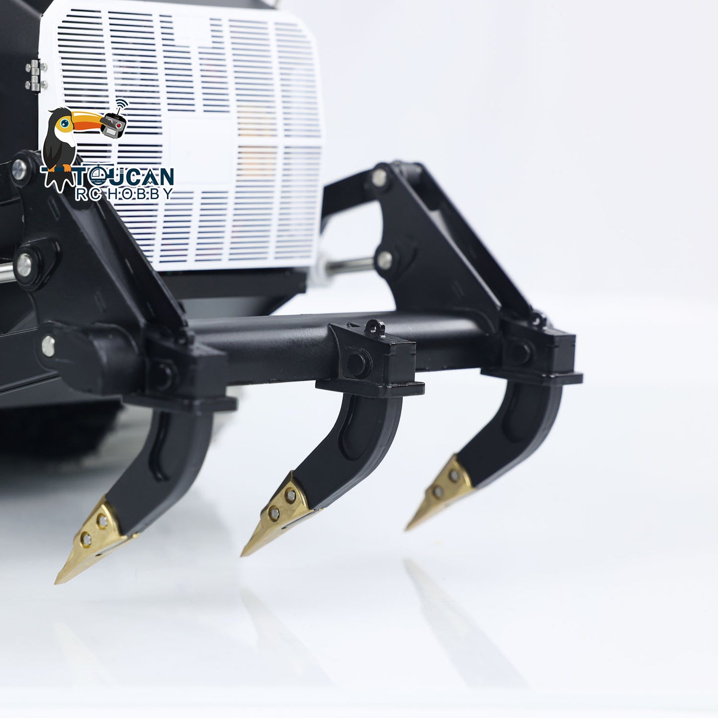 LESU 1:14 RC Hydraulic Tracked Loader AOUE 973K Car Openable Bucket Rear Plow Metal Tracks Sprockets Powerful Good Performance