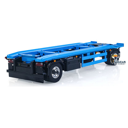 In Stock LESU A0065 Metal RC Trailer Painted Model Light System Front Wheel Steerable for 1/14 Remote Control Hydraulic Full Dump Truck