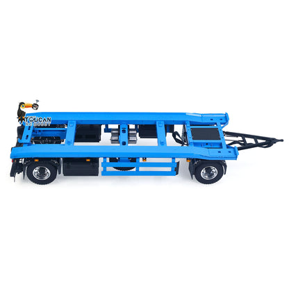 LESU A0065 1/14 Metal RC Roll Off Trailer with Front Wheel Steerable Light System for Remote Control Tractor Truck Backyard Fun