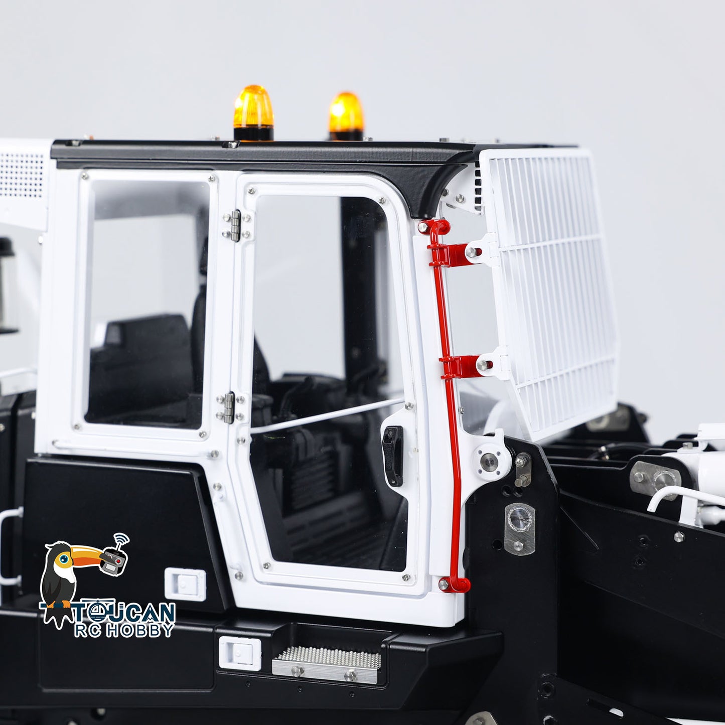 LESU 973K 1/14 Metal RC Tracked Loader Dual Hydraulic Cylinders Openable Bucket Rear Plow High-Torque Drive Wheels Light & Sound System