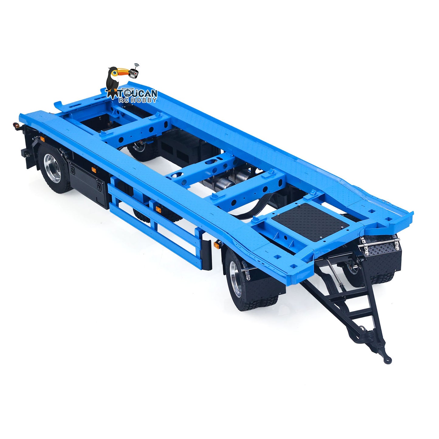 In Stock LESU A0065 Metal RC Trailer Painted Model Light System Front Wheel Steerable for 1/14 Remote Control Hydraulic Full Dump Truck