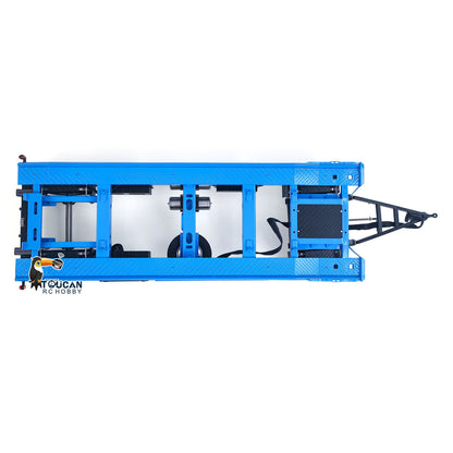 In Stock LESU A0065 Metal RC Trailer Painted Model Light System Front Wheel Steerable for 1/14 Remote Control Hydraulic Full Dump Truck