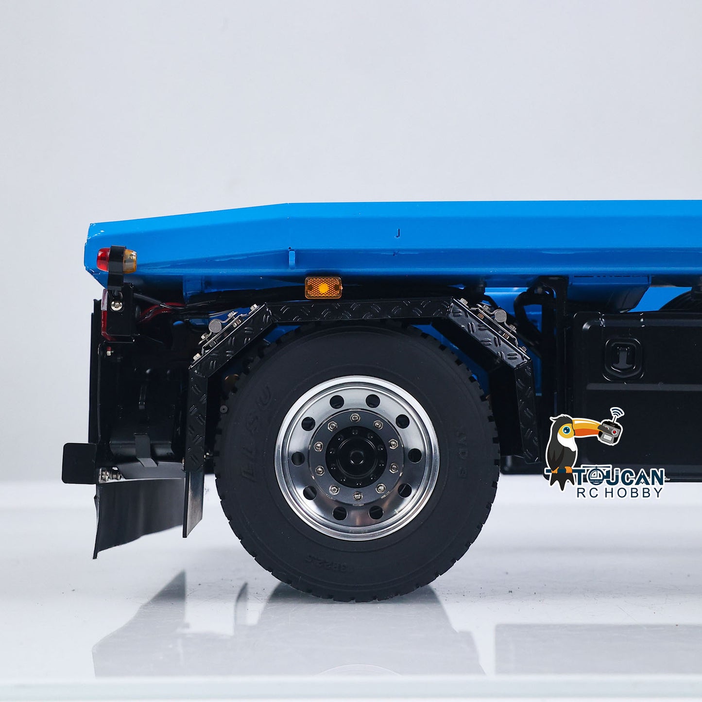 In Stock LESU A0065 Metal RC Trailer Painted Model Light System Front Wheel Steerable for 1/14 Remote Control Hydraulic Full Dump Truck