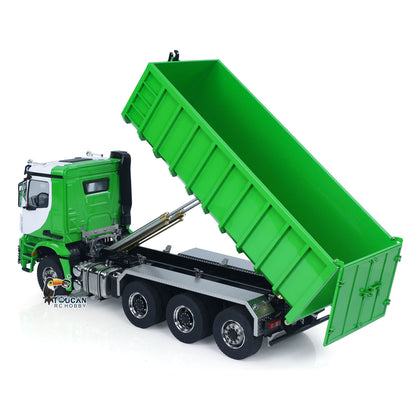 Toucanhobby G88 1/14 Metal 8x8 RC Hydraulic Roll on off Dump Truck RTR Waste Bin 3 Speed Transmission Differential Lock Rear Axle Steering Light Sound for Construction Collectors