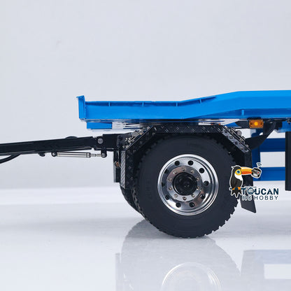 In Stock LESU A0065 Metal RC Trailer Painted Model Light System Front Wheel Steerable for 1/14 Remote Control Hydraulic Full Dump Truck