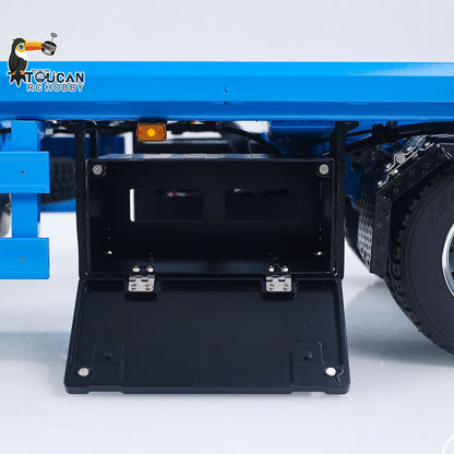 LESU A0065 1/14 Metal RC Roll Off Trailer with Front Wheel Steerable Light System for Remote Control Tractor Truck Backyard Fun