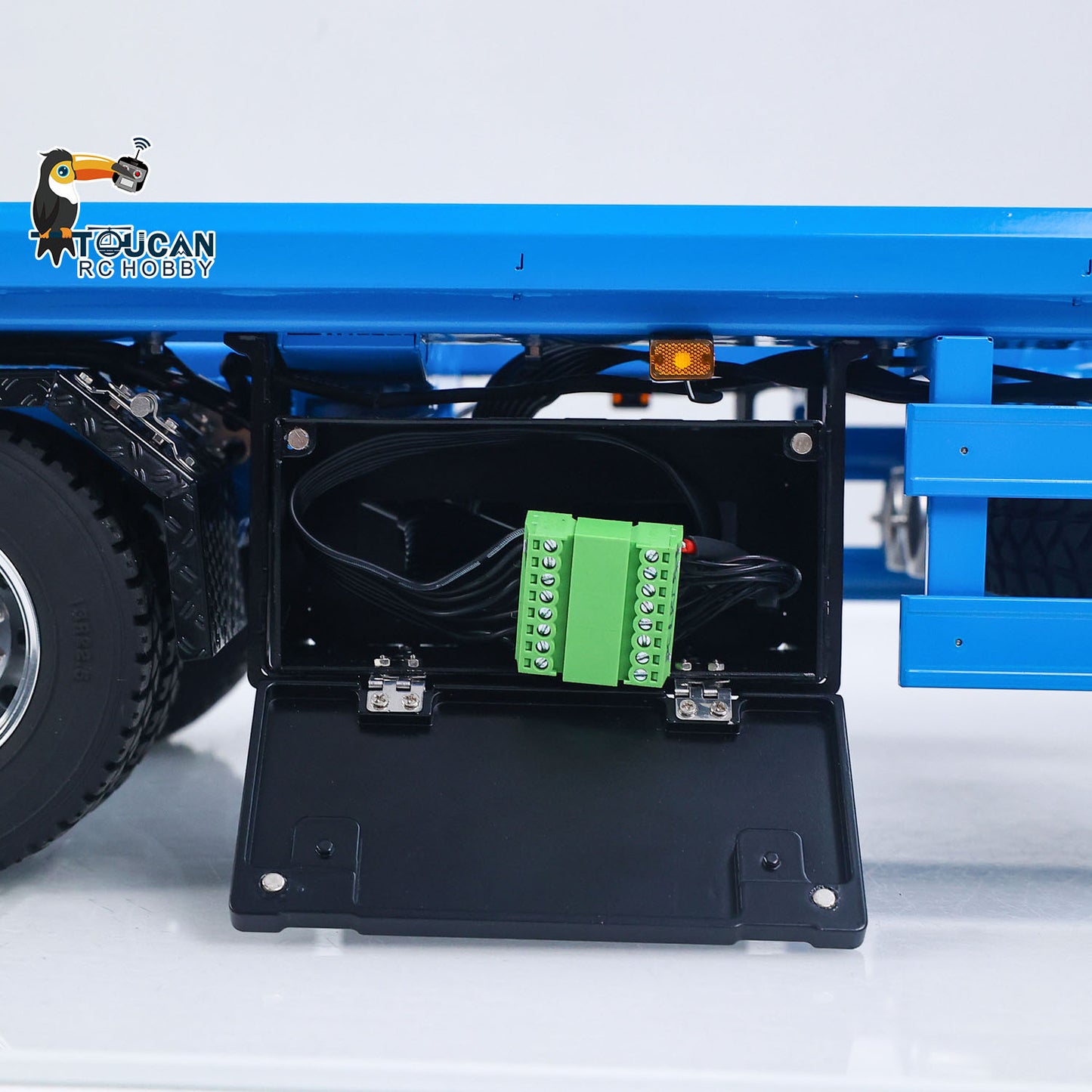 In Stock LESU A0065 Metal RC Trailer Painted Model Light System Front Wheel Steerable for 1/14 Remote Control Hydraulic Full Dump Truck