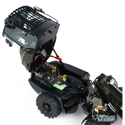 LESU AOUE AT1050 1/14 Metal 4X4 RC Hydraulic Telescopic Arm Loader FlySky I6S Radio Controller Fork Bucket Sound Light System