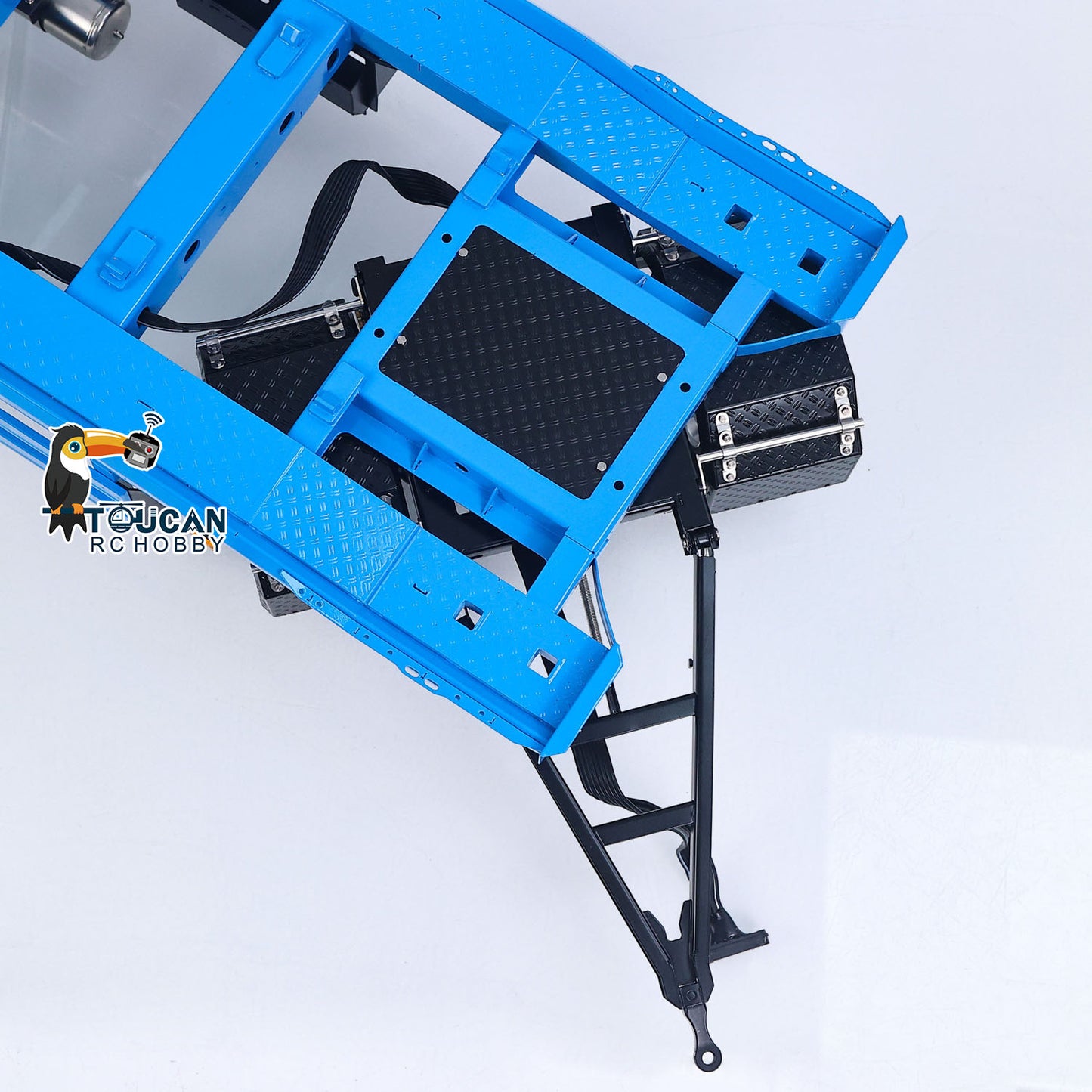 In Stock LESU A0065 Metal RC Trailer Painted Model Light System Front Wheel Steerable for 1/14 Remote Control Hydraulic Full Dump Truck