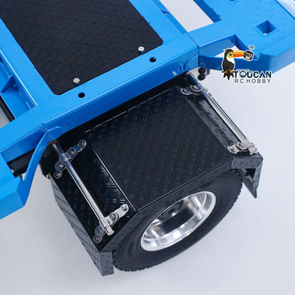 LESU A0065 1/14 Metal RC Roll Off Trailer with Front Wheel Steerable Light System for Remote Control Tractor Truck Backyard Fun