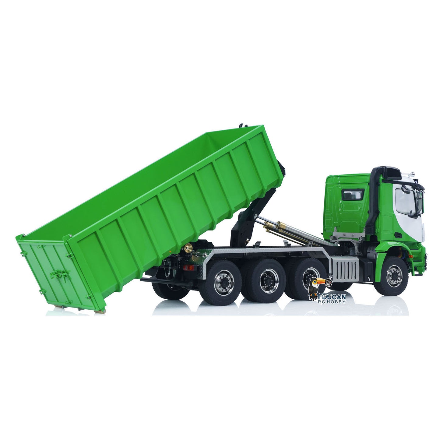 Toucanhobby G88 1/14 Metal 8x8 RC Hydraulic Roll on off Dump Truck RTR Waste Bin 3 Speed Transmission Differential Lock Rear Axle Steering Light Sound for Construction Collectors