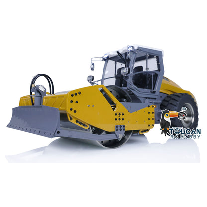 LESU AOUE H13i 1/14 Metal Hydraulic RC Road Roller Front Shovel Towing Hook Differential Lock Rear Axles Sound Light System