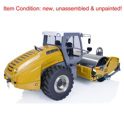 LESU AOUE H13i 1/14 Metal Hydraulic RC Road Roller Front Shovel Towing Hook Differential Lock Rear Axles Sound Light System