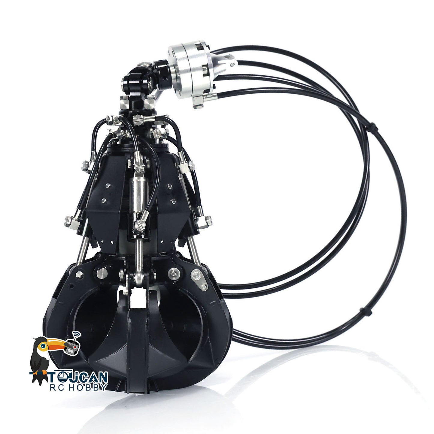 LESU Metal Orange Peel Grab A0043 with Hydraulic Rotary Cylinder/ Luffing Jib Crane A0044 for 1/14 Crane Truck A0014 RC Dumper Tipper Vehicle DIY for Model Enthusiast