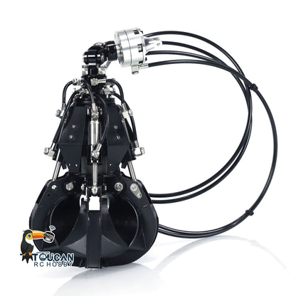 LESU Metal Orange Peel Grab A0043 with Hydraulic Rotary Cylinder/ Luffing Jib Crane A0044 for 1/14 Crane Truck A0014 RC Dumper Tipper Vehicle DIY for Model Enthusiast