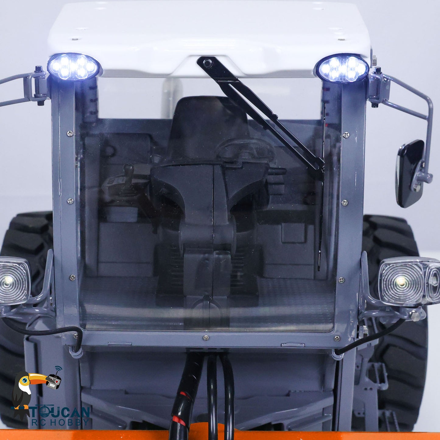 LESU AOUE H13i 1/14 Metal Hydraulic RC Road Roller Front Shovel Towing Hook Differential Lock Rear Axles Sound Light System