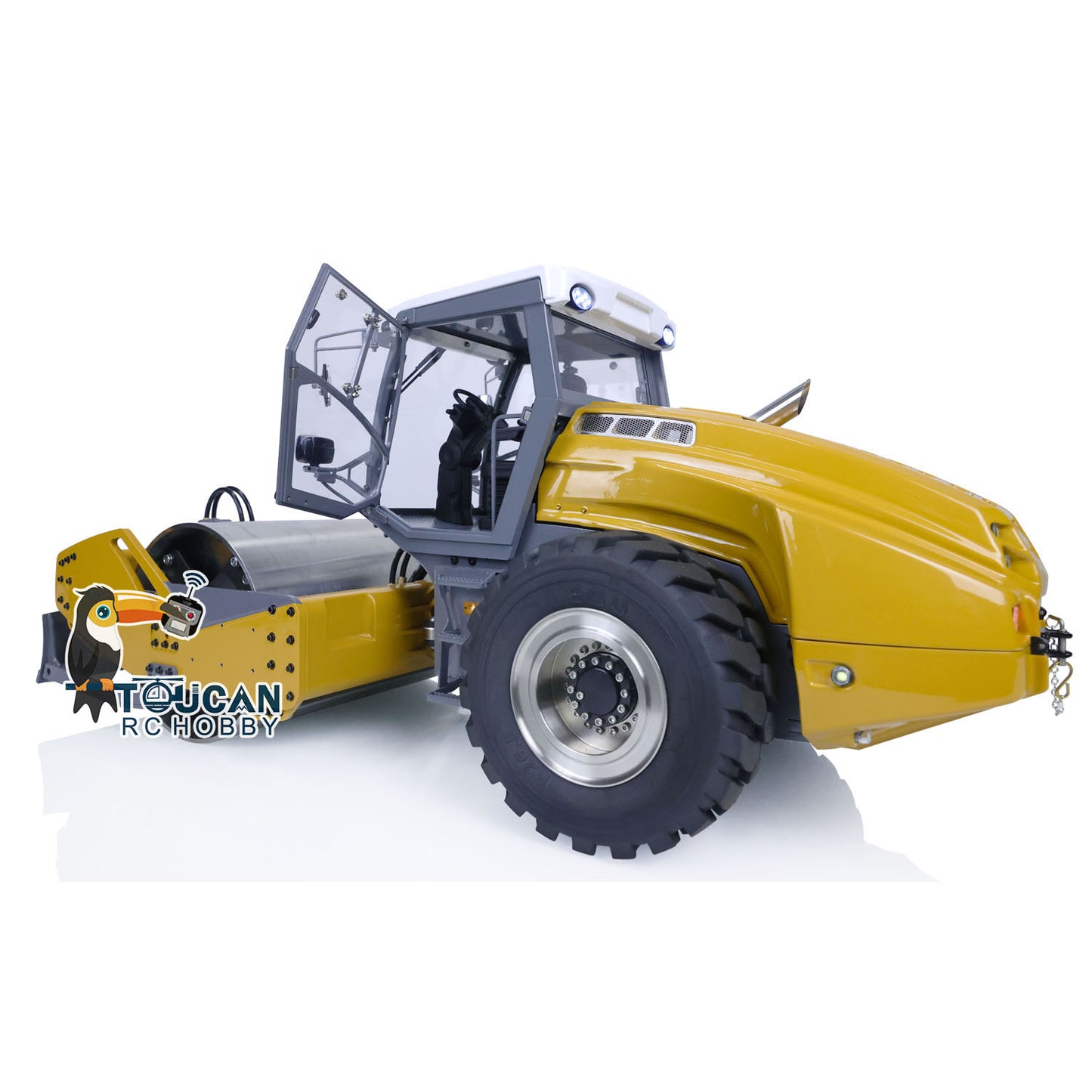 LESU AOUE H13i 1/14 Metal Hydraulic RC Road Roller Front Shovel Towing Hook Differential Lock Rear Axles Sound Light System