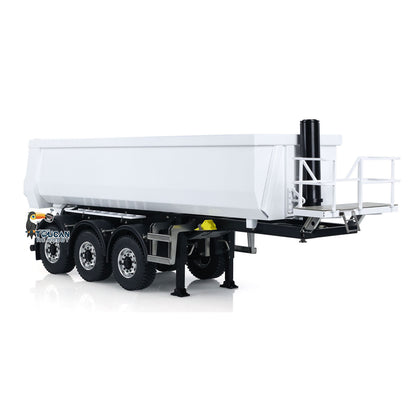 MODO 1/14 Metal RC Hydraulic Dump Trailer 3 Axles Lift Motor ESC Oil Tank Cylinder Manual Support Leg for Remote Control Tractor Trucks DIY for Adult