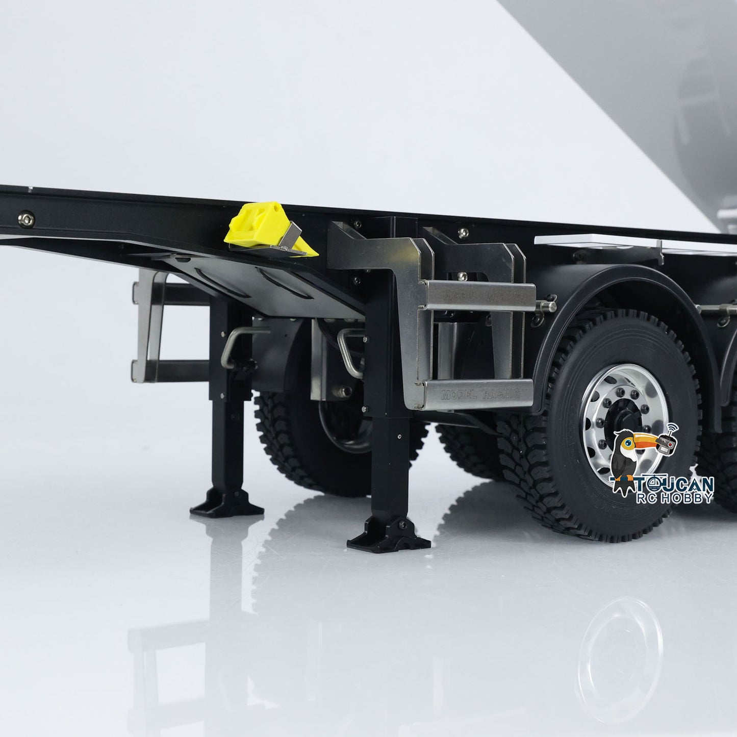 MODO 1/14 Metal RC Hydraulic Dump Trailer 3 Axles Lift Motor ESC Oil Tank Cylinder Manual Support Leg for Remote Control Tractor Trucks DIY for Adult