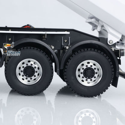 MODO 1/14 Metal RC Hydraulic Dump Trailer 3 Axles Lift Motor ESC Oil Tank Cylinder Manual Support Leg for Remote Control Tractor Trucks DIY for Adult