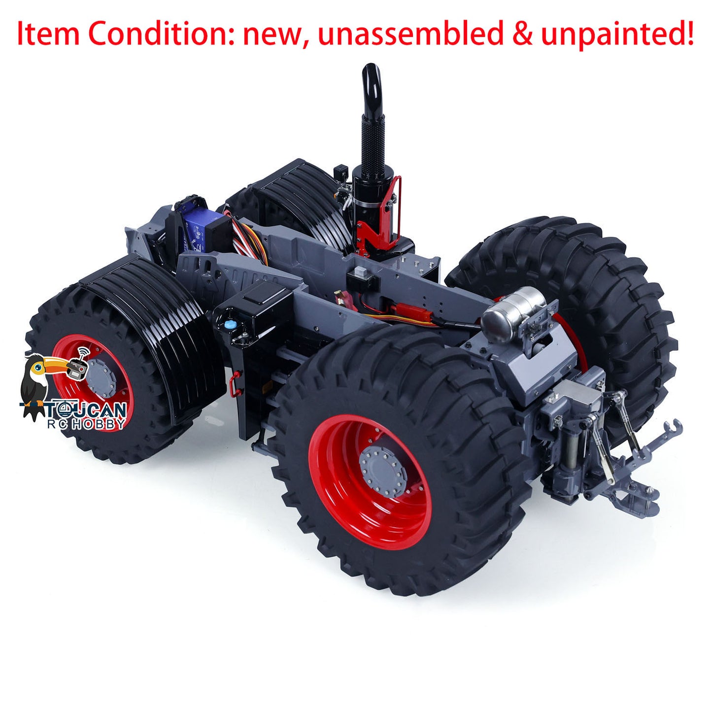 LESU AOUE 1050 1/16 Metal Chassis 4WD CNC Machined RC Tractor Truck Parts Differential System Suspension Liftable Rear Hook Brushed Motor Light
