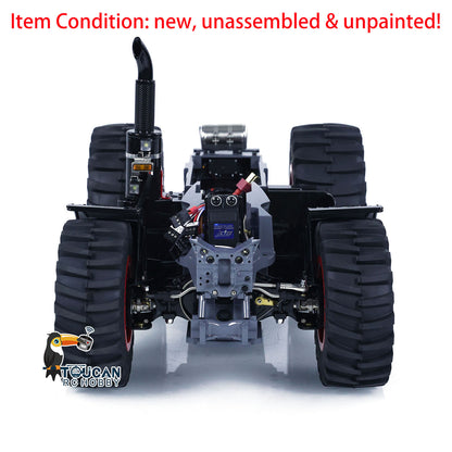 LESU AOUE 1050 1/16 Metal Chassis 4WD CNC Machined RC Tractor Truck Parts Differential System Suspension Liftable Rear Hook Brushed Motor Light