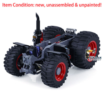 LESU AOUE 1050 1/16 Metal Chassis 4WD CNC Machined RC Tractor Truck Parts Differential System Suspension Liftable Rear Hook Brushed Motor Light