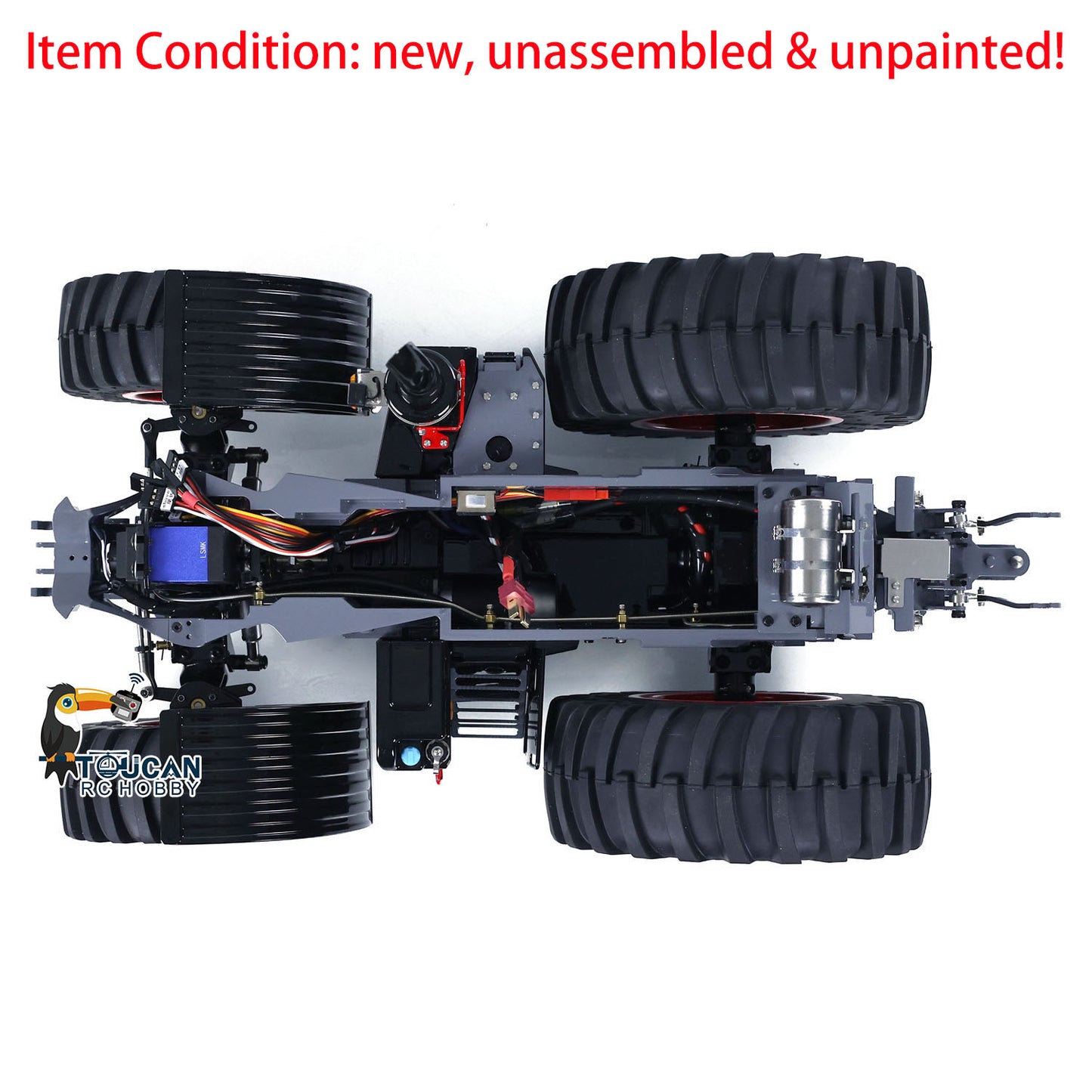 LESU AOUE 1050 1/16 Metal Chassis 4WD CNC Machined RC Tractor Truck Parts Differential System Suspension Liftable Rear Hook Brushed Motor Light