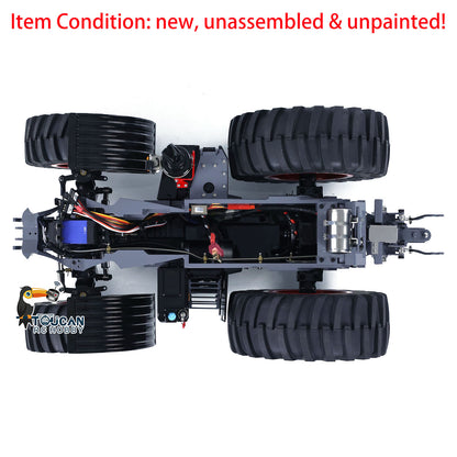 LESU AOUE 1050 1/16 Metal Chassis 4WD CNC Machined RC Tractor Truck Parts Differential System Suspension Liftable Rear Hook Brushed Motor Light